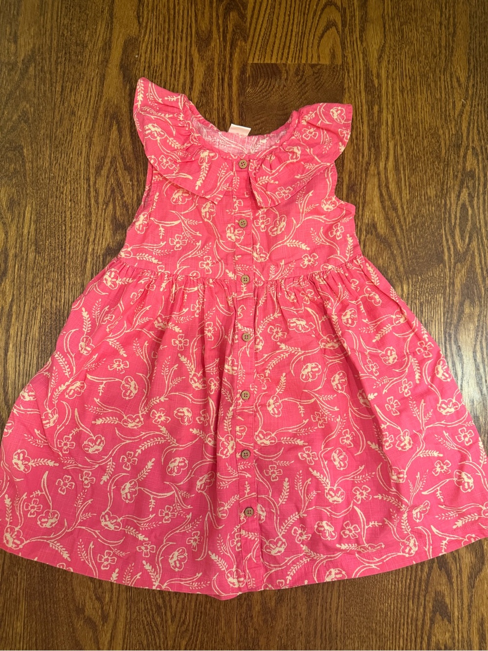 Next Level Apparel Pink Floral Button-Front Sundress